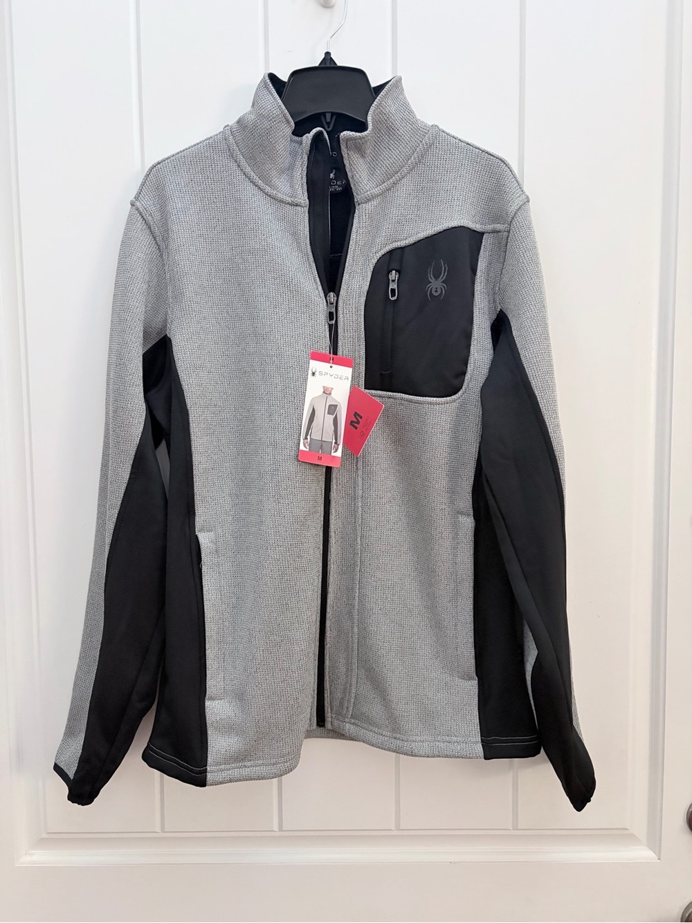 Spyder Men's Gray and Black Full-Zip Jacket New Size M